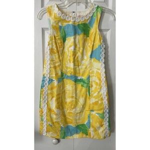 Lilly Pulitzer Mila Shift Dress Womens Size 0 Sunglow Yellow First Impressions